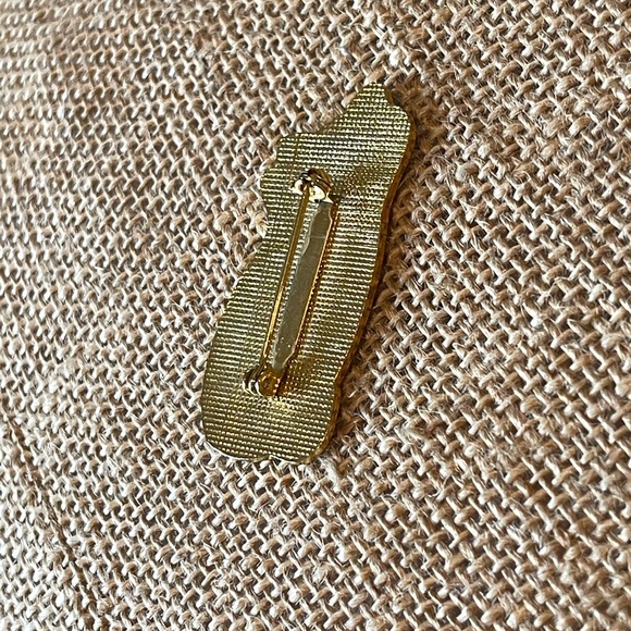 Cloisonne black cat brooch pin gold tone - Picture 6 of 6